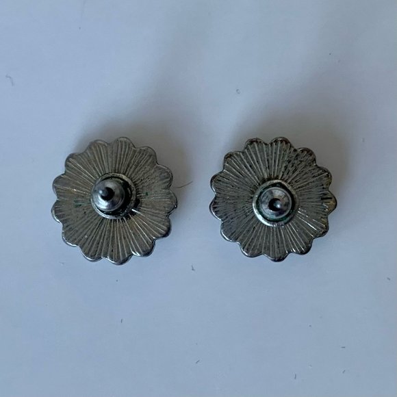 Exquisite Stud Earrings with the Radiant Moonstone and the Lustrous Turquoise - Picture 3 of 4